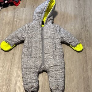 Jarvis Archer Cozy Gray and Yellow Kids Snowsuit
